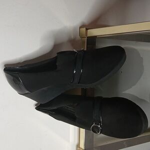 Laura Scott slip on Stephanie cloth wedge heels size 10m